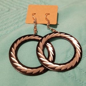 Black and Silver Circle Fishhook earrings